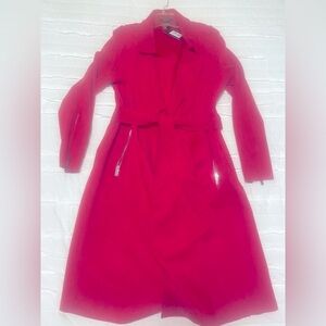 Faux Suede Trench with Stretch and zipper details